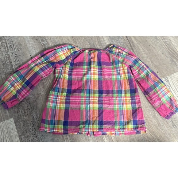 Ralph Lauren Girls Plaid Button Front Shirt Long Sleeve Cotton Top Size 5 - Picture 7 of 7